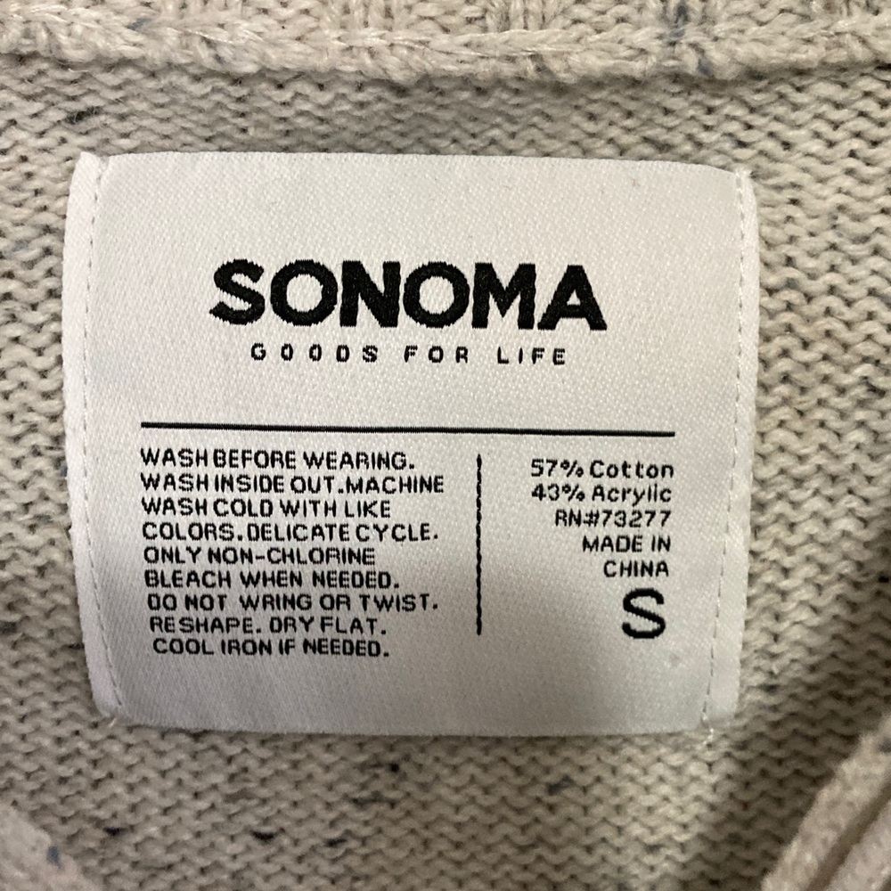 Sonoma Men's Two-Tone Zip-Up Sweater, collared quarter zip, Size Small, Gray - Picture 7 of 9